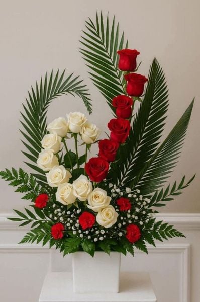 Mẫu hoa hồng cắm bàn thờ đẹp