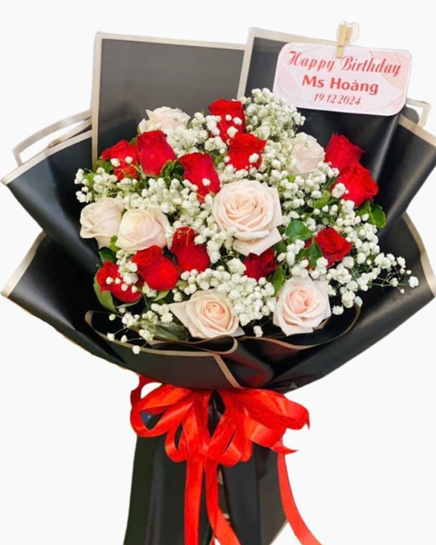 Hoa Bó Dài: Bó Hoa Hồng Mix Màu - HBD277