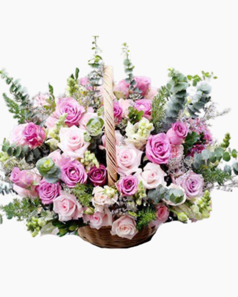 Hoa Màu Tím: Giỏ Hoa Sắc Hồng Tím - HG43