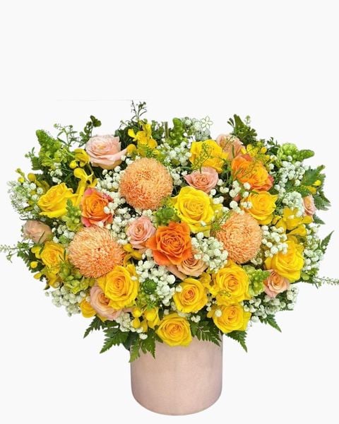Hộp Hoa Tươi: Hộp Hoa Sắc Vàng Vinh Quang - HH63