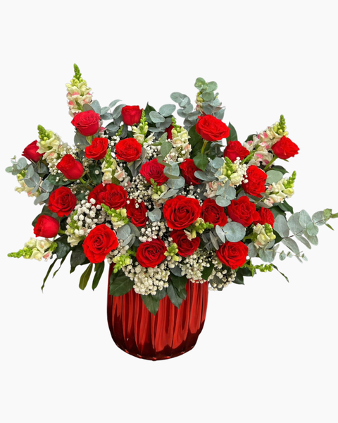 Hộp Hoa Tươi: Hộp Hoa Đỏ Sang - HH186
