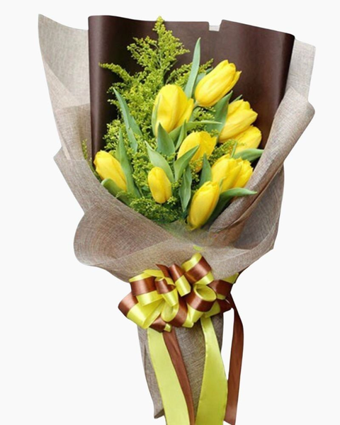 Hoa Bó Dài: Bó Hoa Tulip Vàng - HBD62 - Điện Hoa