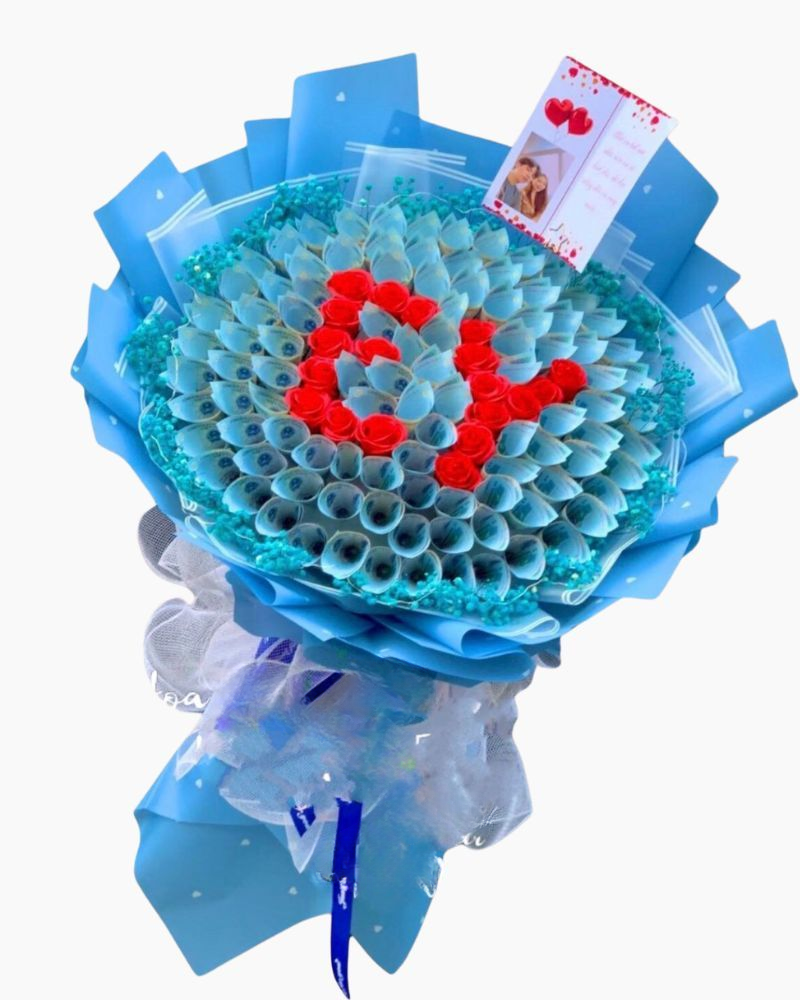  Bó Money Flowers 20K Chữ EY - BT12 - Hoa 20/10 