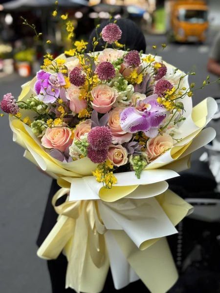 Hoa Bó Tròn: Bó Hoa Vàng Yêu  - HBT124