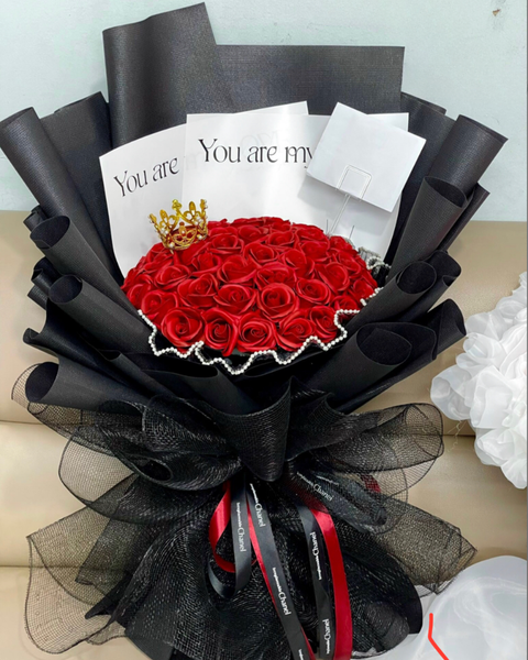 Hoa Sáp: Bó Hoa Hồng Sáp Màu Đỏ - HST42 - Hoa valentine 14/2