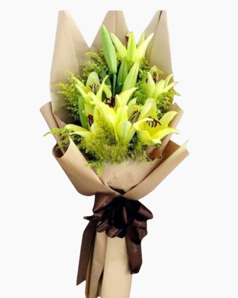 Hoa Bó Dài: Hương Hoa - HBD154 - Hoa 20/11 - Hoa Ly Vàng