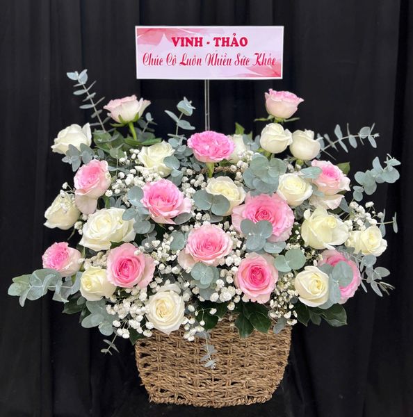 Giỏ Hoa Khai Trương: Giỏ Hoa Hồng Yêu- HG89