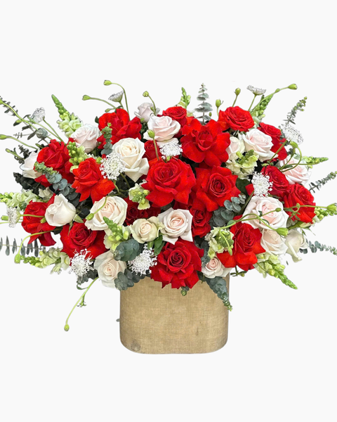 Hộp Hoa Tươi: Hộp Hoa Đỏ Thuần - HH165