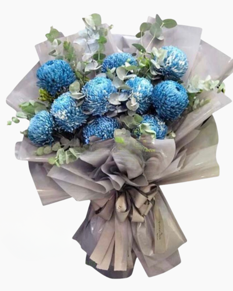 Hoa Bó Dài: Bó Hoa Cúc Mẫu Đơn Xanh - HBD124 - Hoa 8/3