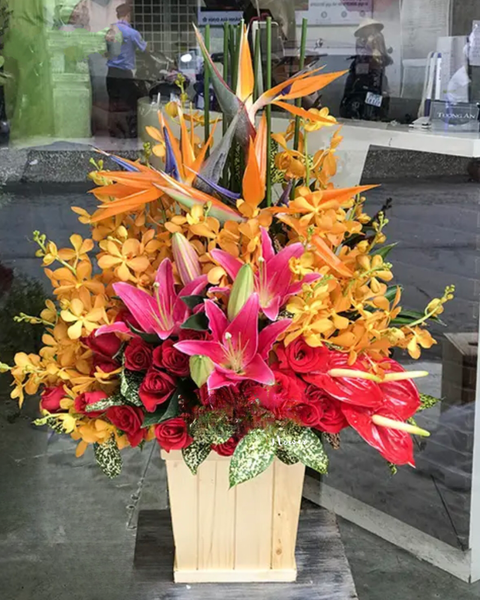Hộp Hoa Tươi: Hộp Hoa Đong Đầy - HCH105