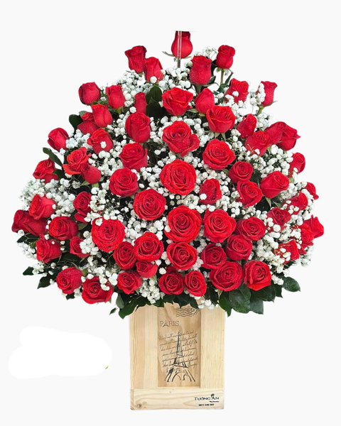 Hộp Hoa Tươi: Hộp Hoa Hồng Tươi-HH77