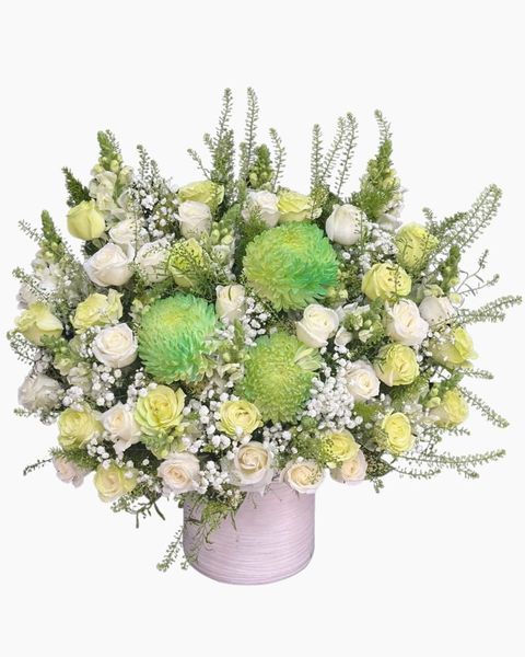 Hộp Hoa Tươi: Hộp Hoa Xanh Matcha  - HH187
