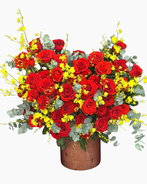 Hộp Hoa Tươi: Hộp Hoa Đỏ Nồng  - HH124