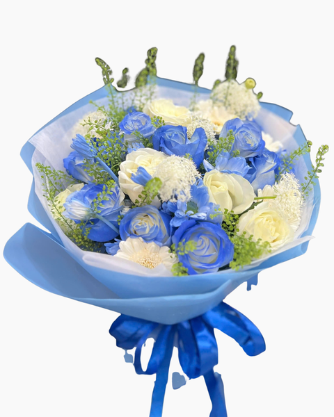 Hoa Bó Tròn: Bó Hoa Thanh Lam Dịu Êm - HBT126