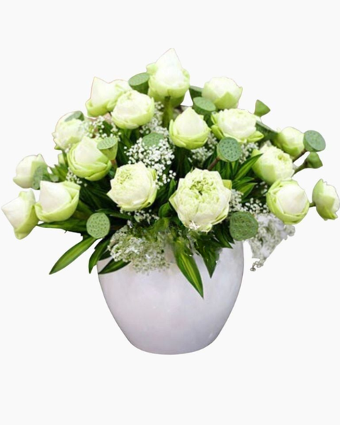 Hoa Cắm Bình: Bình Hoa Sen - Hoa tặng mẹ - HCB32
