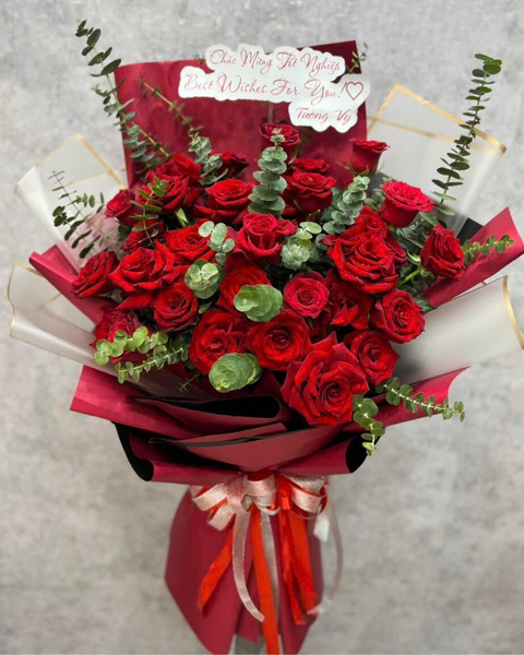 Hoa Bó Dài: Bó Hoa Hồng 30 Ecuador - HBD239 - Hoa Hồng 20/10