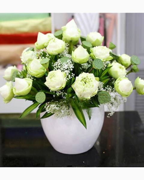 Hoa Cắm Bình: Bình Hoa Sen - Hoa tặng mẹ - HCB32