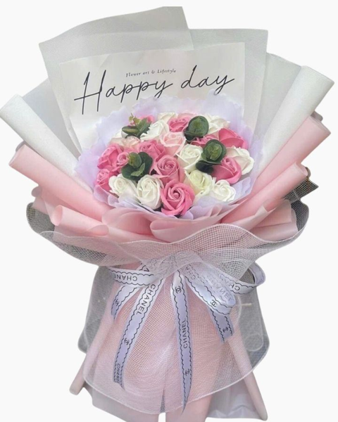 Hoa Sáp: Bó Hoa Hồng Sáp Thơm Mix Màu - HST58
