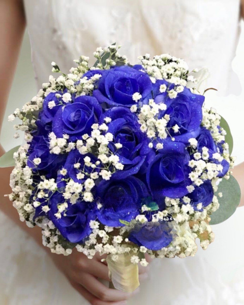 Hoa Cưới: Bó Hoa Cưới Blue Rose - HC02