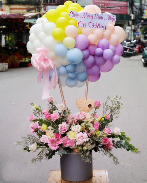 Hoa Và Bong Bóng: Hoa Bong Bóng Nhẹ Nhàng - HBB05 - Bó hoa tươi