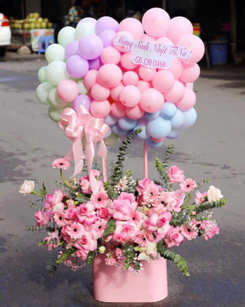 Hoa Và Bong Bóng: Hoa Bong Bóng Pink Color- HBB03