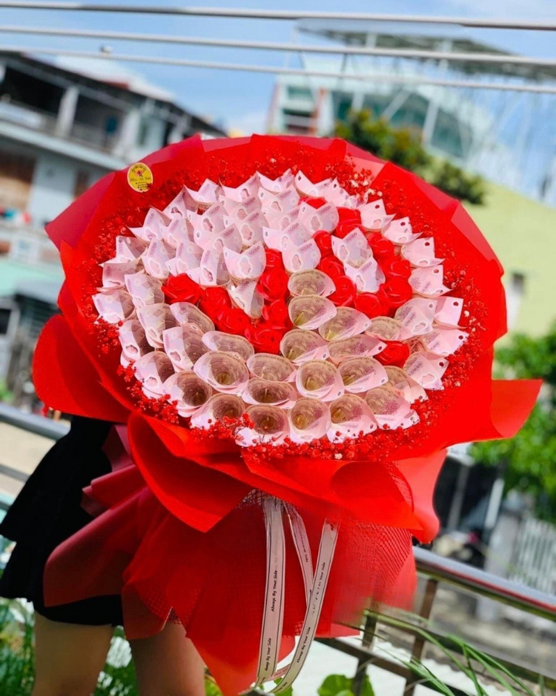  Bó Money Flowers 50k Mix Hoa Chữ Vợ - BT23 