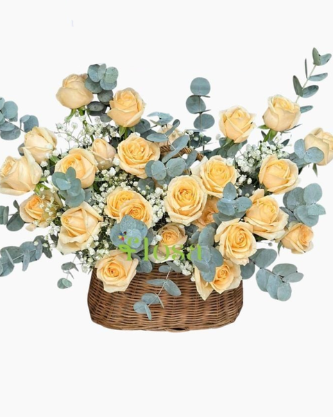 Giỏ Hoa Khai Trương: Giỏ Hoa Nắng Mai Hạnh Phúc- HG82