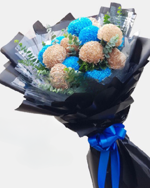 Hoa Bó Dài: Bó Cúc Mẫu Đơn Mix Màu - HBD213 - Hoa 8/3
