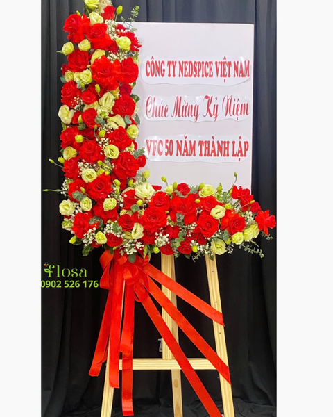Hoa Chúc Mừng: Kệ Hoa Đỏ Mận - HCM88