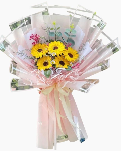 Hoa Sáp: Sunshine - HST15 - Bó Hoa Sáp Thơm Hướng Dương 05 Bông
