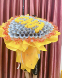  Bó Money Flowers 20k Mix Hoa Hồng Sáp Vàng - BT19 