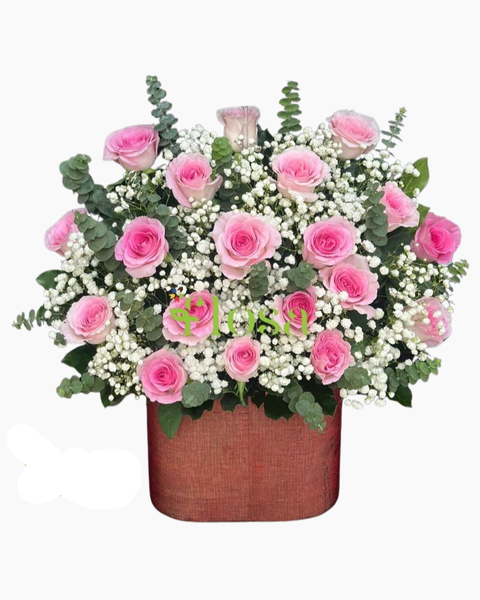 Hộp Hoa Tươi: Hoa Hộp Hồng Phấn Yêu Thương-HH80