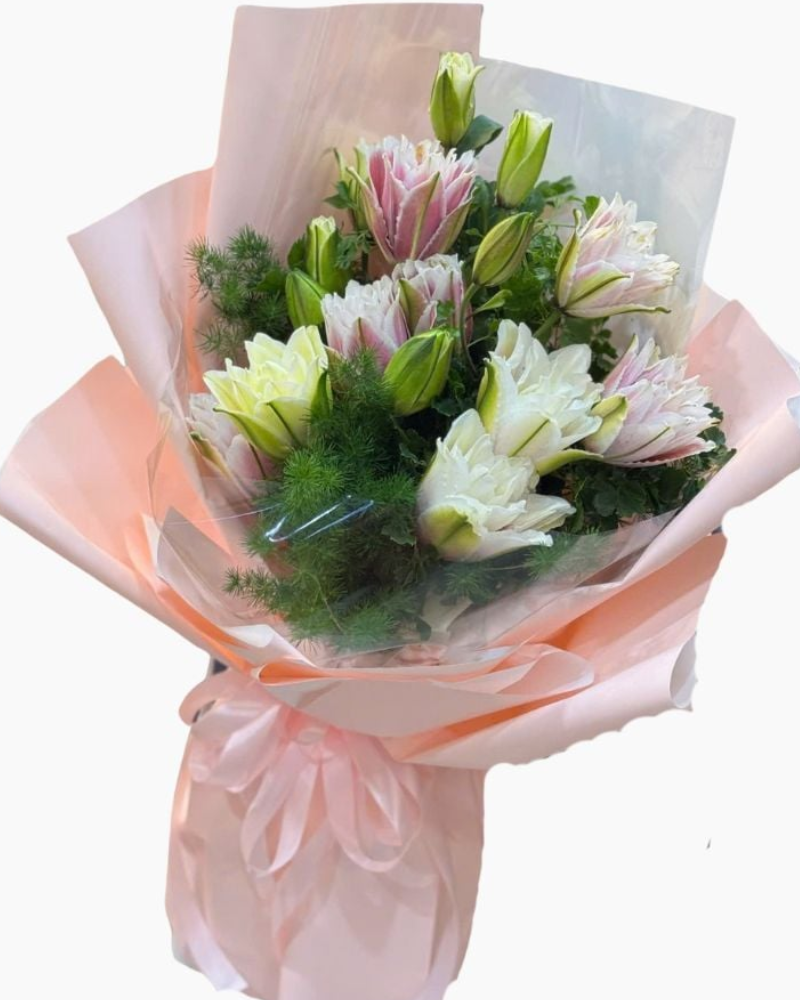  Bó Hoa Ly Ánh Hồng Kép - HBD279 