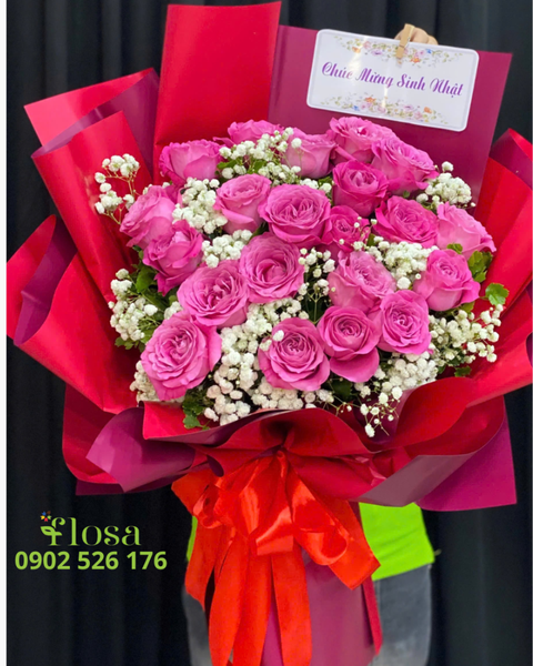 Hoa Bó Dài: Bó Hoa Sắc Son  - HBD315