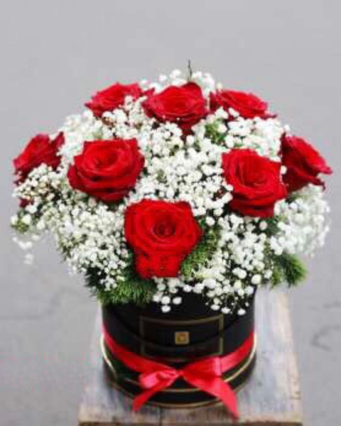 Hộp Hoa Tươi: Rose Red White - HH12