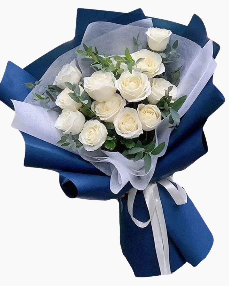 Bó hoa hồng trắng - Ivory Dream - HBD273