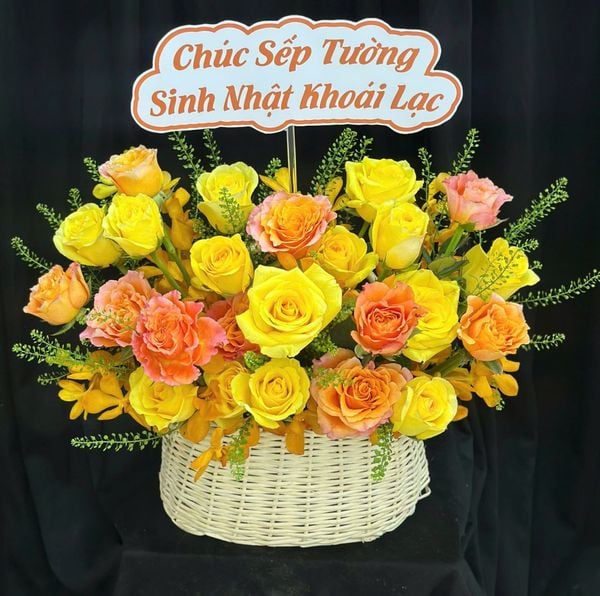 Giỏ Hoa Khai Trương: Giỏ Hoa Nắng Mật Ngọt - HG101