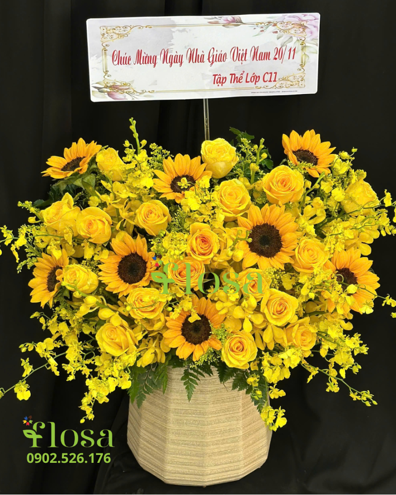  Hộp Hoa Sắc Vàng  - HH102 