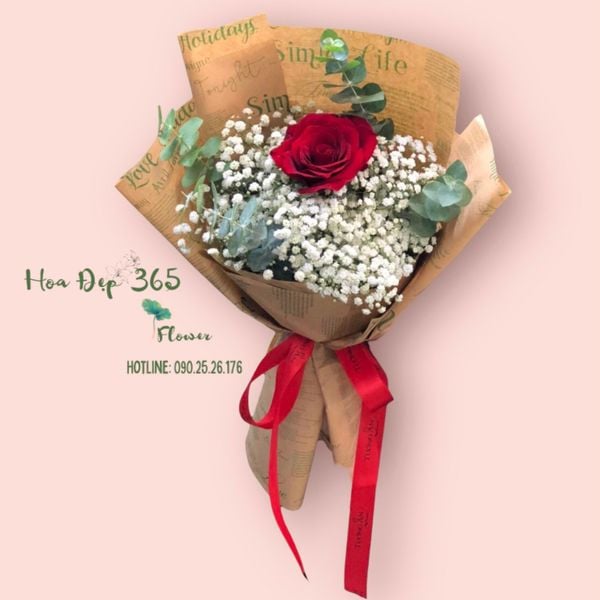 bó hoa baby mix hoa hồng