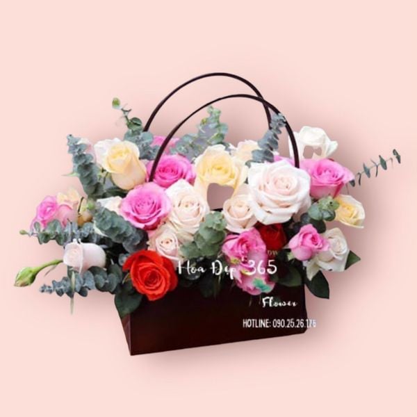 giỏ cắm hoa 20/11 đẹp