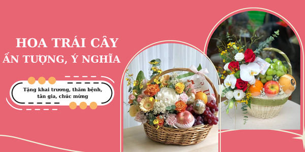 bó giỏ hoa trái cây mẫu mới ấn tượng