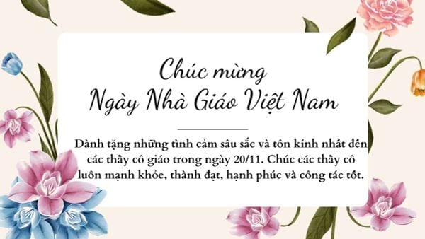 Tấm ảnh chúc mừng 20/11 đầy sắc màu, đẹp tinh tế (Nguồn: Internet)
