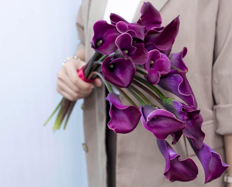 Bó Hoa Cưới Cầm Tay I Wanna Grow Old With You - HC41 với hoa rum tím cao cấp