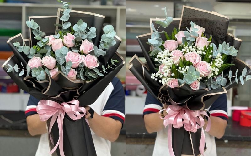 Bó hoa hồng tặng người yêu: Bó Hoa Hồng Pastel Cồ Thuần Khiết - HBD218 và Bó Hoa Hồng Pastel Cồ - HBD254