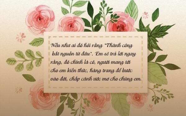 Lời chúc 20/11 ý nghĩa tặng cô giáo
