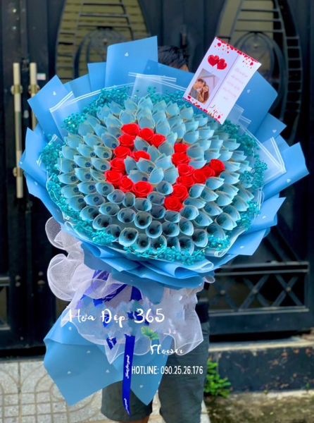 Bó Money Flowers Mệnh Price 20K Khắc Chữ