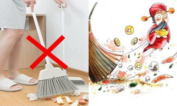 Không nên quét nhà ngày Tết vì sẽ quét đi tài lộc (Nguồn: Internet)