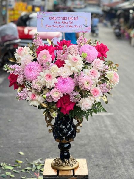 Hoa Cắm Bình: Bình Hoa Sắc Hồng - HCB89