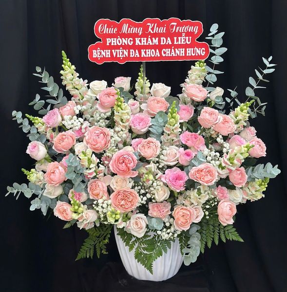 Hộp Hoa Tươi: Hoa Hộp Sương Mai Hồng Phấn  - HH199
