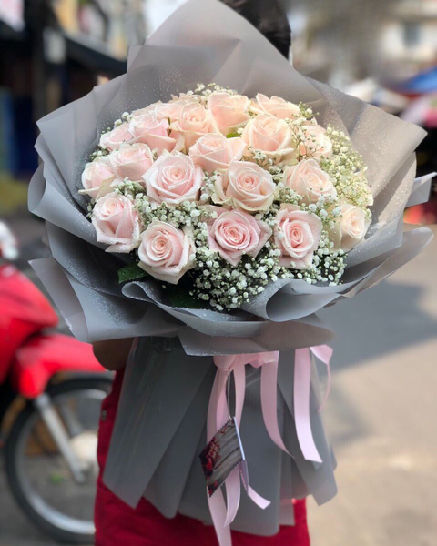 Hoa Bó Dài: Bó Hoa 20 Hoa Hồng Pastel  - HBD234 - Hoa 20/10